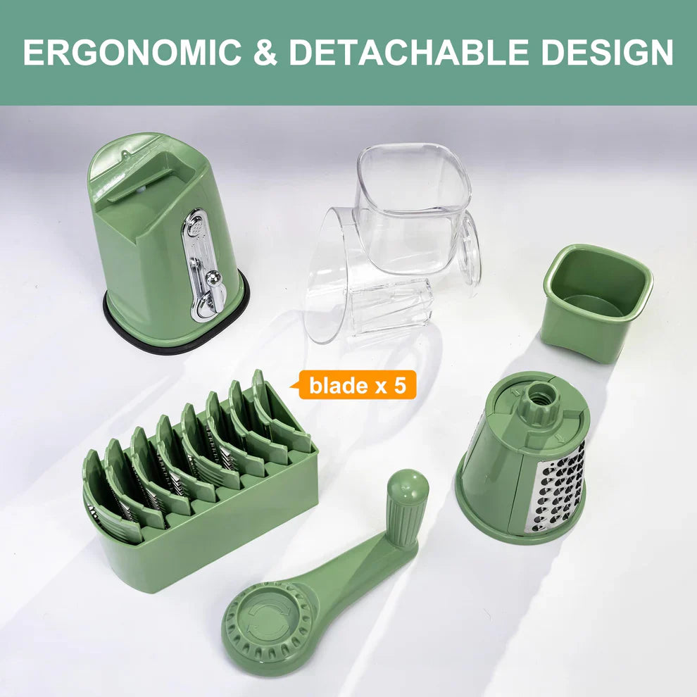 TAILEDEN™ 5 in 1 Rotary Cheese Grater Vegetable Slicer