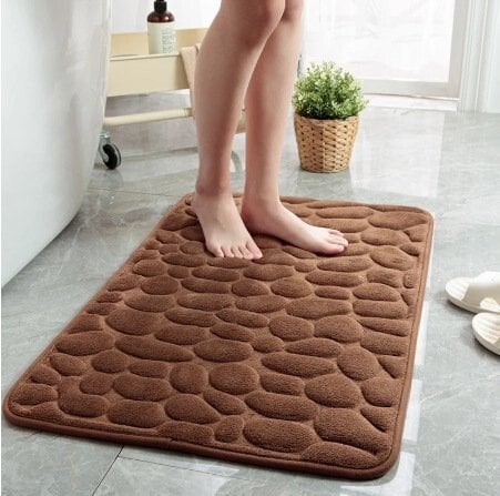 🔥Limited Time Only!🔥Cobblestone Embossed Bathroom Bath Mat – Non-Slip, Soft & Absorbent Bath Rug for Shower, Tub & Spa🛀