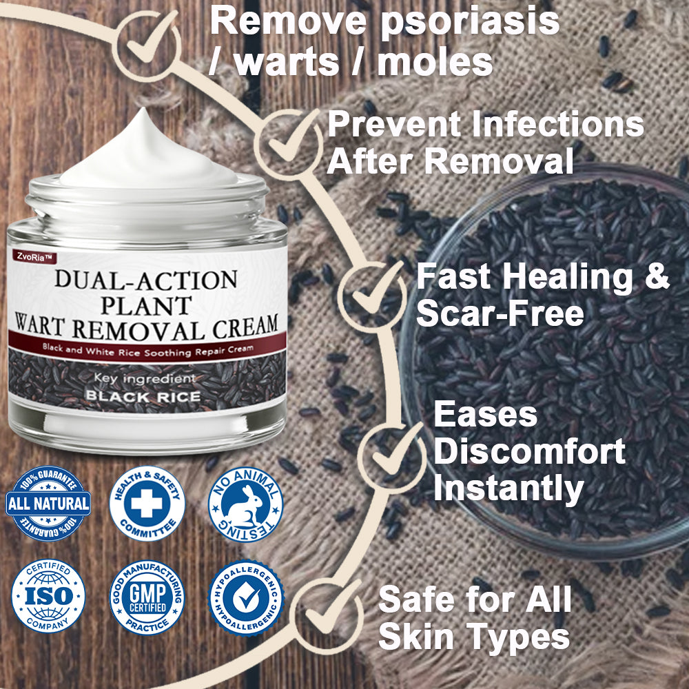 ZvoRia™ Black Rice Skin Repair Essence Cream ⚕️ FDA Certified (Eliminates warts and skin tags, relieves psoriasis, improves keratin build-up and follicular keratinization, fades pigmentation, sun spots & age spots)