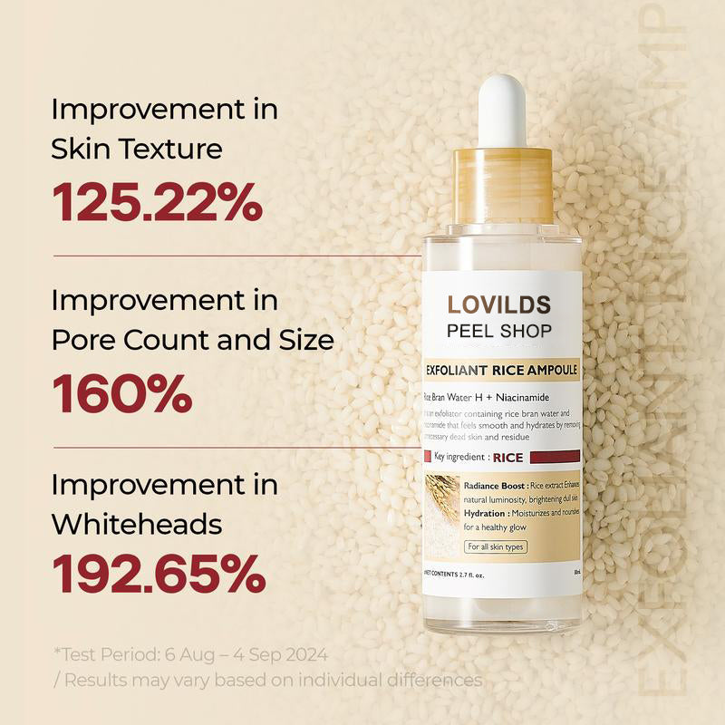 LOVILDS Authoritative Certification! Peel Shot Glow Rice Ampoule Duo - Developed and backed by board-certified dermatologists