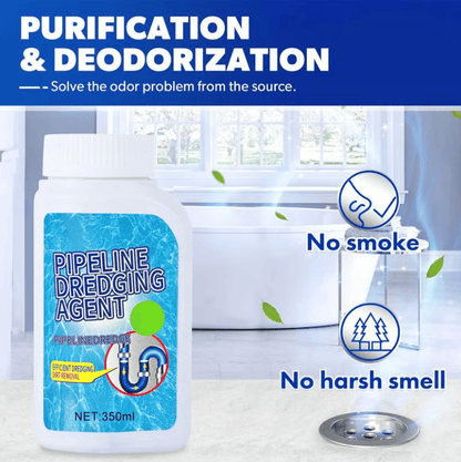 Powerful Pipe Dredging Agent for Kitchen and Toilet Pipelines - Dissolves 200+ Blockages and Kills 99% of Bacteria