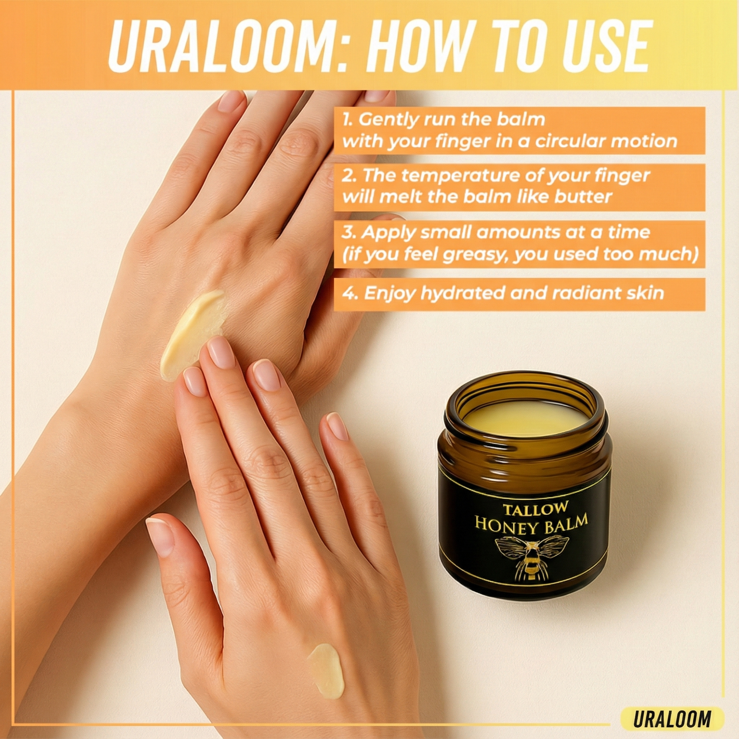 Organic Grass-Fed Beef Tallow Balm With Raw Honey
