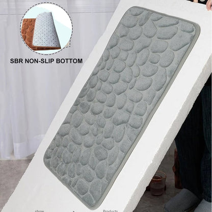 🔥Limited Time Only!🔥Cobblestone Embossed Bathroom Bath Mat – Non-Slip, Soft & Absorbent Bath Rug for Shower, Tub & Spa🛀