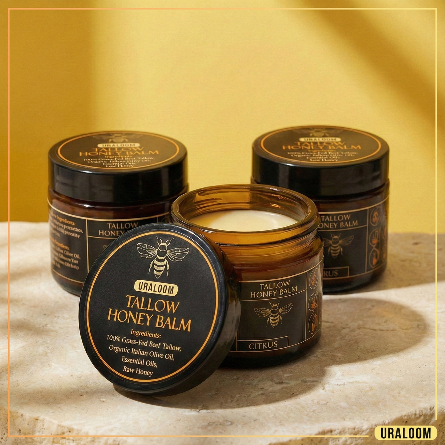 Organic Grass-Fed Beef Tallow Balm With Raw Honey