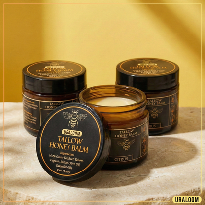 Organic Grass-Fed Beef Tallow Balm With Raw Honey