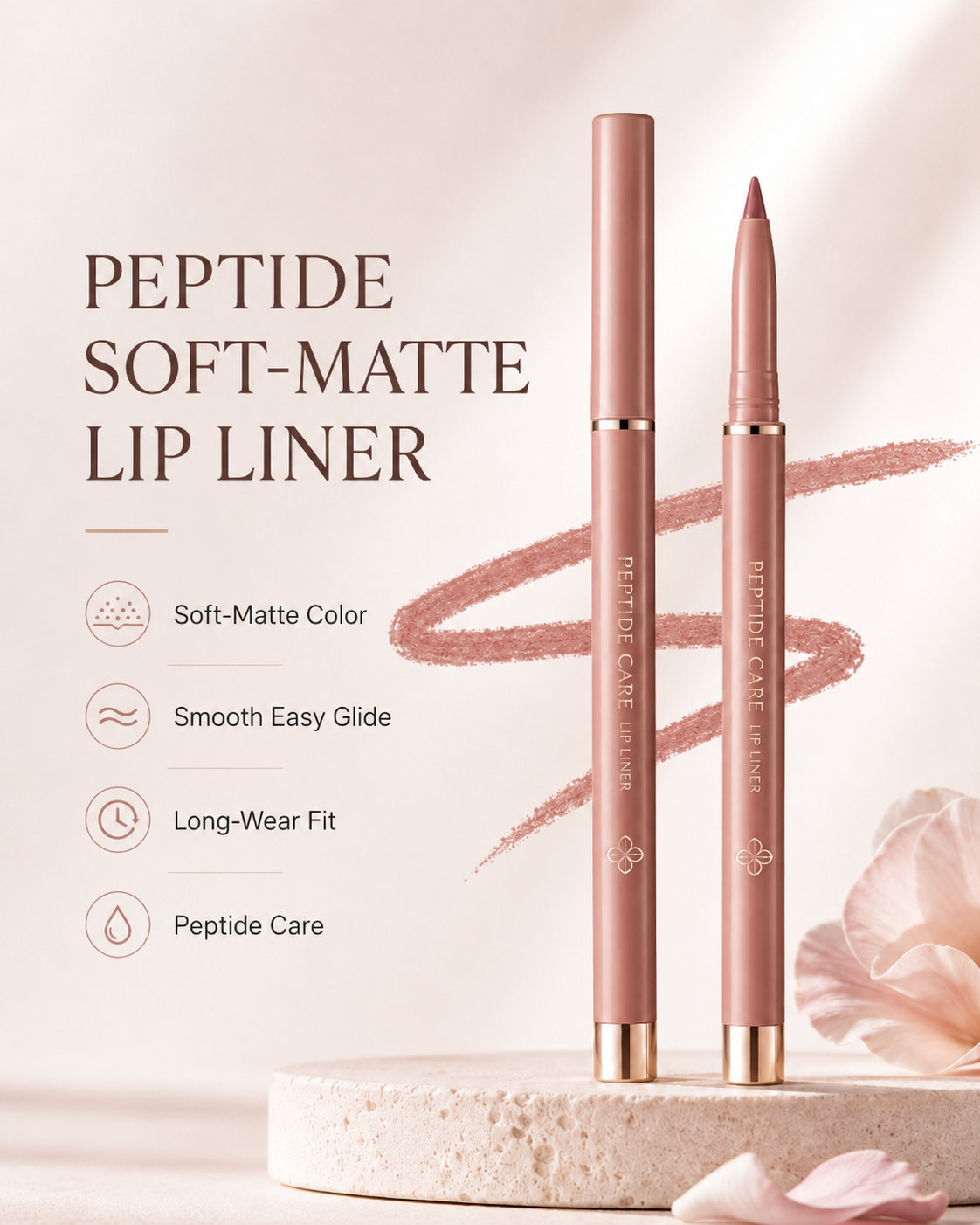 Peptide Soft-Matte Lip Liner Pencil