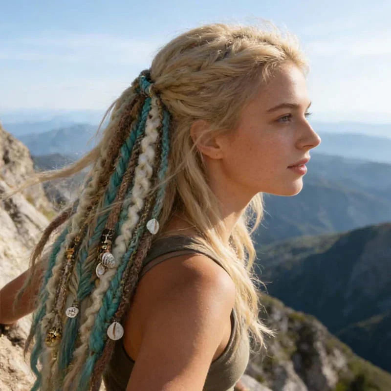 Bohemian Textured Ponytail | Instant Dreadlock Hair Extension | Easy Clip-In for Festivals & Nights Out