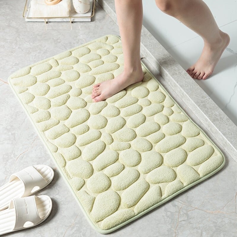 🔥Limited Time Only!🔥Cobblestone Embossed Bathroom Bath Mat – Non-Slip, Soft & Absorbent Bath Rug for Shower, Tub & Spa🛀