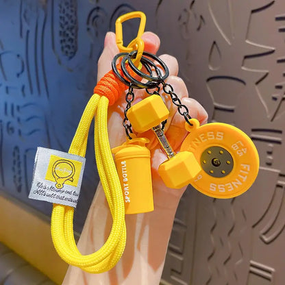 🏋️‍♀️✨ Fitness Keychain Set 🔑💪 Silicone Dumbbell, Kettlebell & Weight Plate Charms