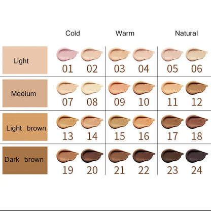 24 colors long-lasting waterproof face makeup liquid foundation