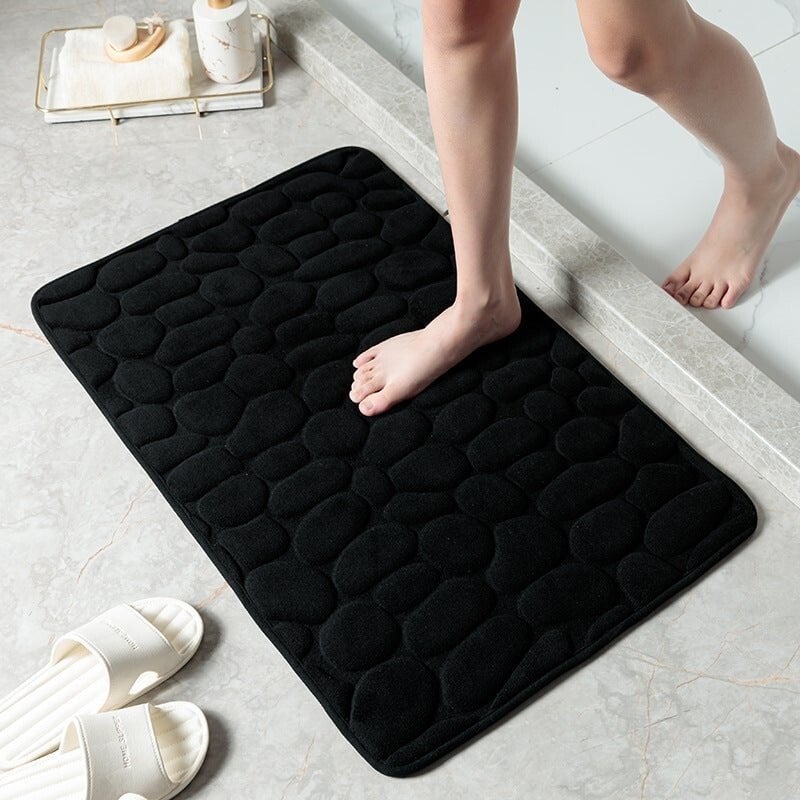 🔥Limited Time Only!🔥Cobblestone Embossed Bathroom Bath Mat – Non-Slip, Soft & Absorbent Bath Rug for Shower, Tub & Spa🛀
