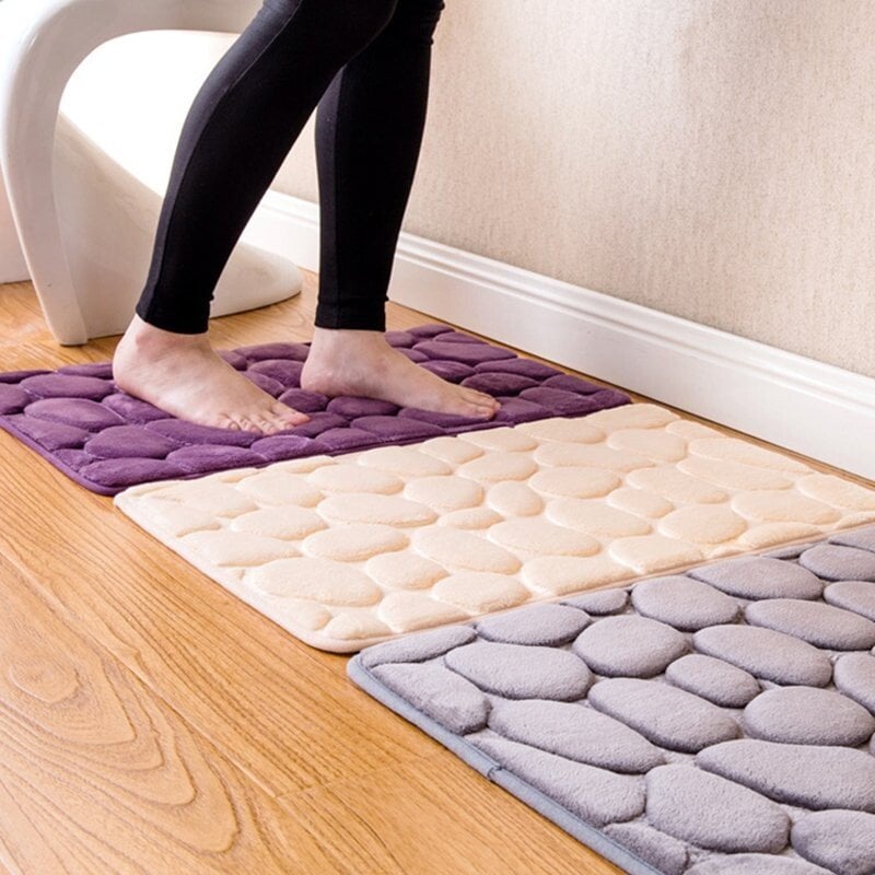 🔥Limited Time Only!🔥Cobblestone Embossed Bathroom Bath Mat – Non-Slip, Soft & Absorbent Bath Rug for Shower, Tub & Spa🛀