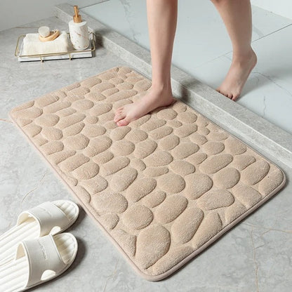 🔥Limited Time Only!🔥Cobblestone Embossed Bathroom Bath Mat – Non-Slip, Soft & Absorbent Bath Rug for Shower, Tub & Spa🛀