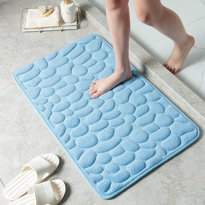 🔥Limited Time Only!🔥Cobblestone Embossed Bathroom Bath Mat – Non-Slip, Soft & Absorbent Bath Rug for Shower, Tub & Spa🛀