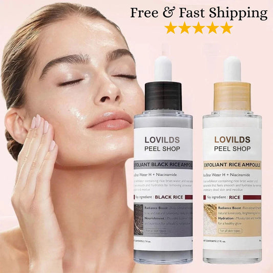 LOVILDS Authoritative Certification! Peel Shot Glow Rice Ampoule Duo - Developed and backed by board-certified dermatologists